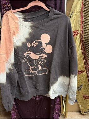 Disney Mickey Mouse plus size sweatshirt 3X tie dye pink gray